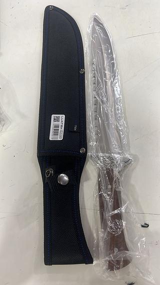 FACÃO COM LÂMINA INOX, SERRILHADO DUPLO E BAINHA DE NYLON LUATEK