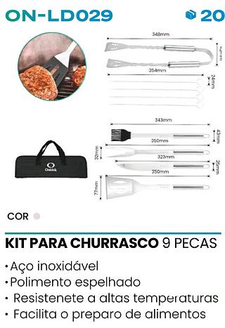 KIT PARA CHURRASCO 9 PECAS ONISTEK