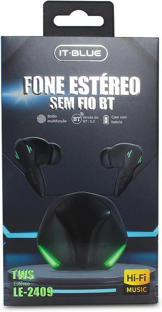 FONE DE OUVIDO SEM FIO BLUETOOTH TWS IT-BLUE