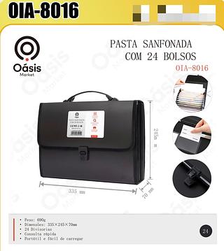PASTA SANFONADA COM 24 BOLSOS OASIS