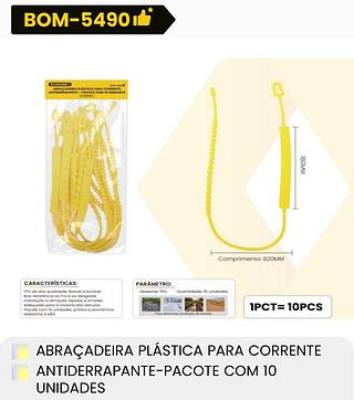 ABRAÇADEIRA PLASTICA PARA CORRENTE ANTIDERRAPANTE BOMVINK