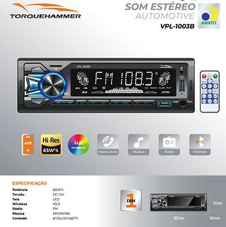 SOM ESTEREO AUTOMOTIVO H-RES 65W*4 TORQUEHAMMER