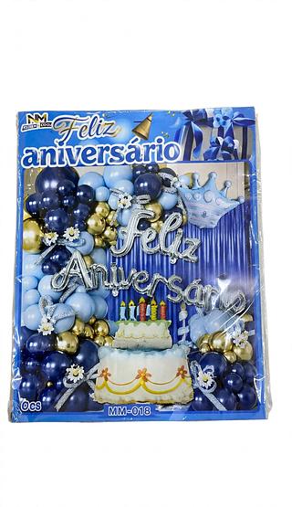 PACOTE DE BALÕES FELIZ ANIVERSARIO 58PCS MINIMEN