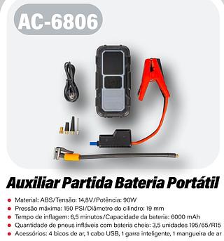 INFLADOR ELETRICO PORTATIL 5V 2A ATEC