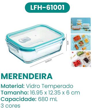 POTE DE VIDRO HERMÉTICO COM TAMPA UZ RETANGULAR ROSA