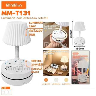 LUMINARIA DE MESA INTEGRADA COM SOQUETE MININEM