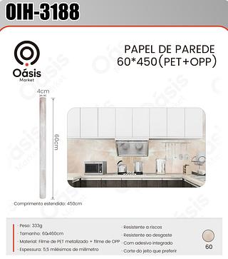 PAPEL DE PAREDE 60*450 (PET+OPP) OÁSIS MARKET