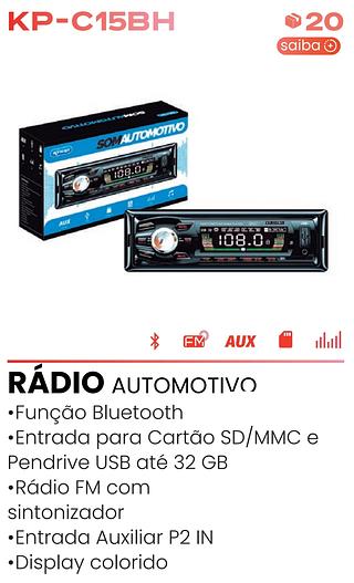 SOM AUTOMOTIVO 60X4W USB CARTAO FM EQ