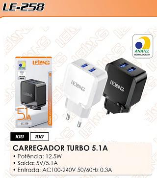 FONTE RAPIDA 5.1A 2 PORTAS USB LELONG
