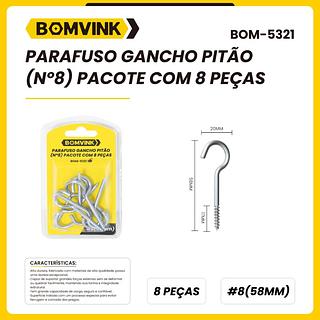 PARAFUSO GANCHO PITÃO (Nº8) BOMVINK