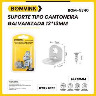SUPORTE TIPO CANTONEIRA GALVANIZADA 13*13MM BOMVINK
