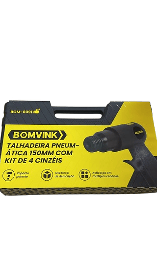 TALHADEIRA PNEUMÁTICA 150MM COM KIT DE 4 CINZEIS BOMVINK