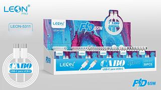 UM PCS CABO USB-C PARA UBS-C PD 65W LEON PRO