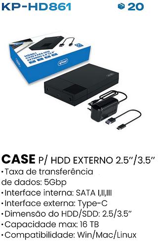 CASE PARA HDD EXTERNO 2.5''/3.5'' KNUP