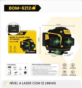 NIVEL A LASER COM 12 LINHAS BOMVINK