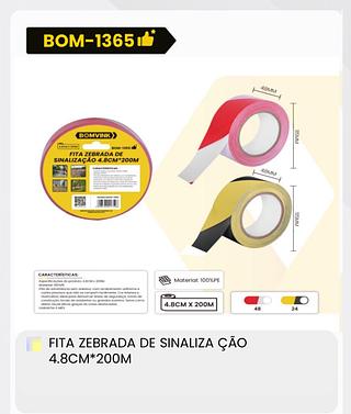 FITA ZEBRADA DE SINALIZAÇÃO 4.8CM*20M