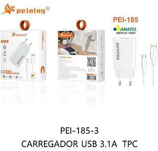 CARREGADOR USB 3.1A RAPIDO PEINING