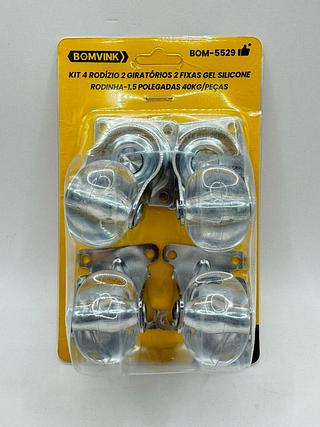 KIT DE RODIZIO GIRATORIO COM 4 PEÇAS BOMVINK