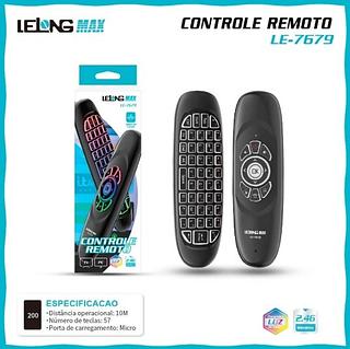 CONTROLE REMOTO AIR MOUSE COM LUZ LED/TECLADO/ 2.4G LELONG MAX