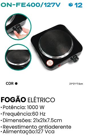 FOGAO ELETRICO PORTATIL 1000W ONISTEK