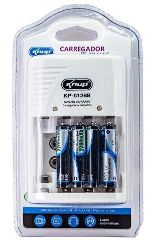 CARREGADOR DE PILHAS RECARREVEIS KNUP