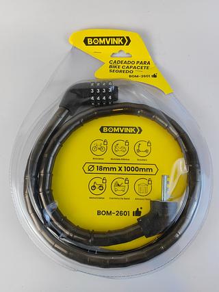 CADEADO PARA BIKE CAPACETE SEGREDO 18MMX18MM BOMVINK