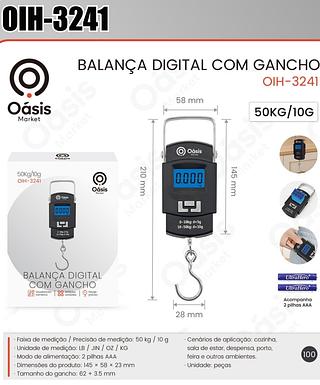 BALANCA DIGITAL COM GANCHO OASIS