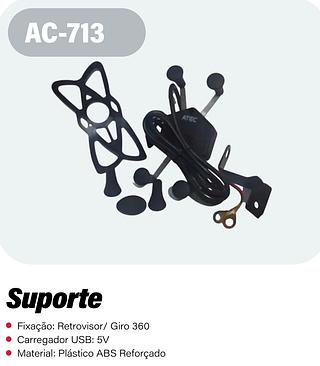 SUPORTE CELULAR MOTO ORIGINAL 5V-2.4A ATEC