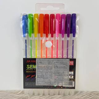 CANETA HIDROGRAFICA COLORIDA SEMI GEL INK PEN 10PÇS JIA HAO