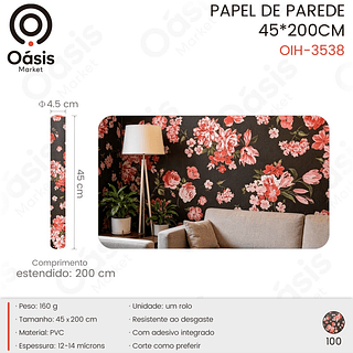 PAPEL DE PAREDE 45*200CM OÁSIS MARKET