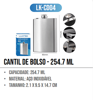 CANTIL DE BOLSO - 254.7 ml LUATEK