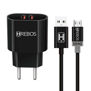 KIT CARREGADOR DUAL USB HREBOS