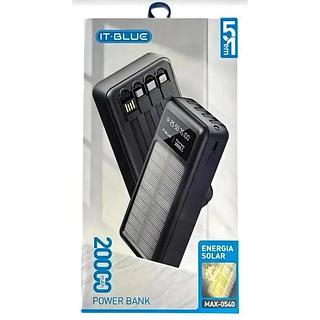 CARREGADOR PORTATIL 5EM1 POWER BANK ENERGIA SOLAR IT-BLUE
