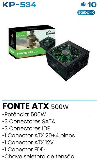 FONTE PARA PC 500W COWBOY