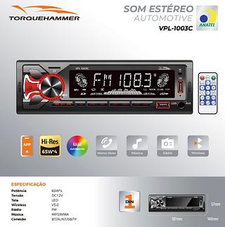SOM ESTEREO AUTOMOTIVO H-RES 65W*4 TORQUEHAMMER