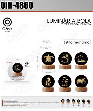 LUMINARIA BOLA ESFERA CRISTAL DE MESA OÀSIS MARKET