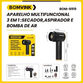 APARELHO MULTIFUNCIONAL 3IN1 SECADOR E BOMBA DE AR BOMVINK