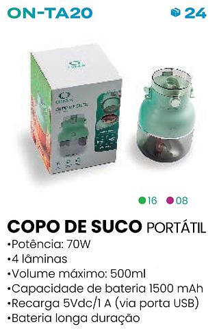 COPO DE SUCO PORTATIL 500ML ONISTEK