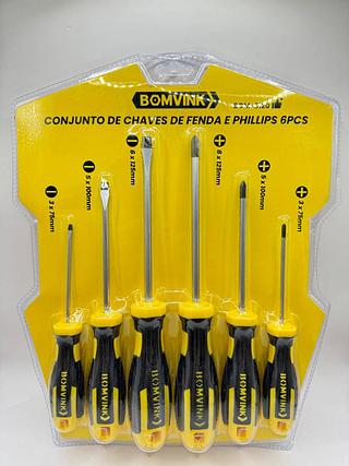 CONJUNTO DE CHAVES DE FENDA E PHILLIPS 6PCS BOMVINK