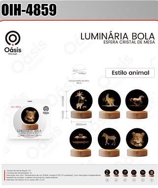 LUMINARIA BOLA ESFERA CRISTAL DE MESA OÀSIS MARKET