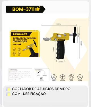 CORTADOR DE AZULEJOS DE VIDRO COM LUBRIFICAÇÃO BOMVINK