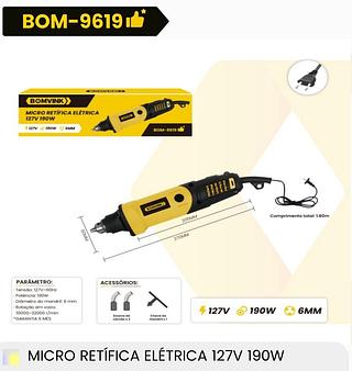 MICRO RETIFICA ELETRICA 127V 190W BOMVINK
