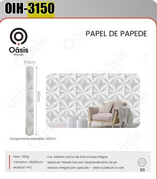 PAPEL DE PAREDE 45*500CM OÁSIS MARKET