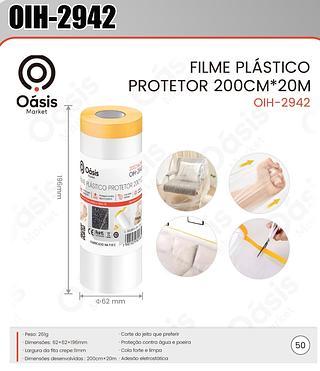 FILME PLASTICO PROTETOR 200*20 OASIS MARKET