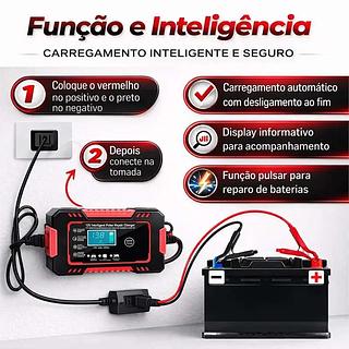 CARREGADOR E REPARADOR INTELIGENTE DE BATERIA AUTOMOTIVA 12V