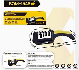 AFIADOR E AMOLADOR DE FACAS E TESOURAS 4 IN 1 PROFISSIONAL BOMVINK
