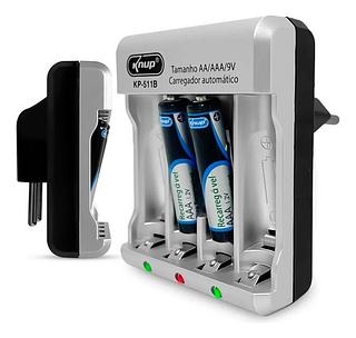 CARREGADOR DE PILHAS RECARREGAVEIS KNUP