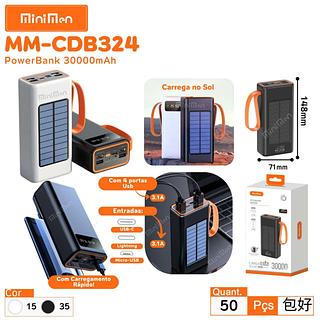 POWER BANK CARGA 3.1A SOLAR 30000MAH MINIMEN