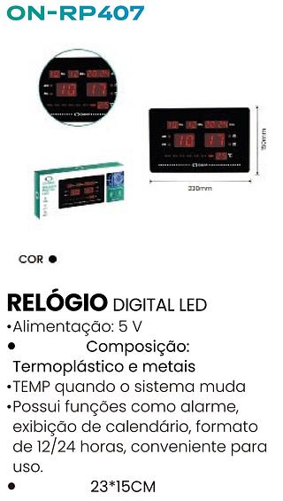 RELOGIO DIGITAL LED ONISTEK