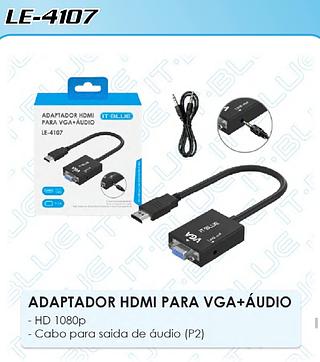 ADAPTADOR HDMI PARA VGA+AUDIO IT-BLUE